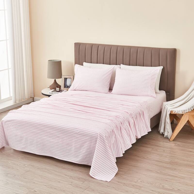 Premium Striped Microfiber Sheet Set