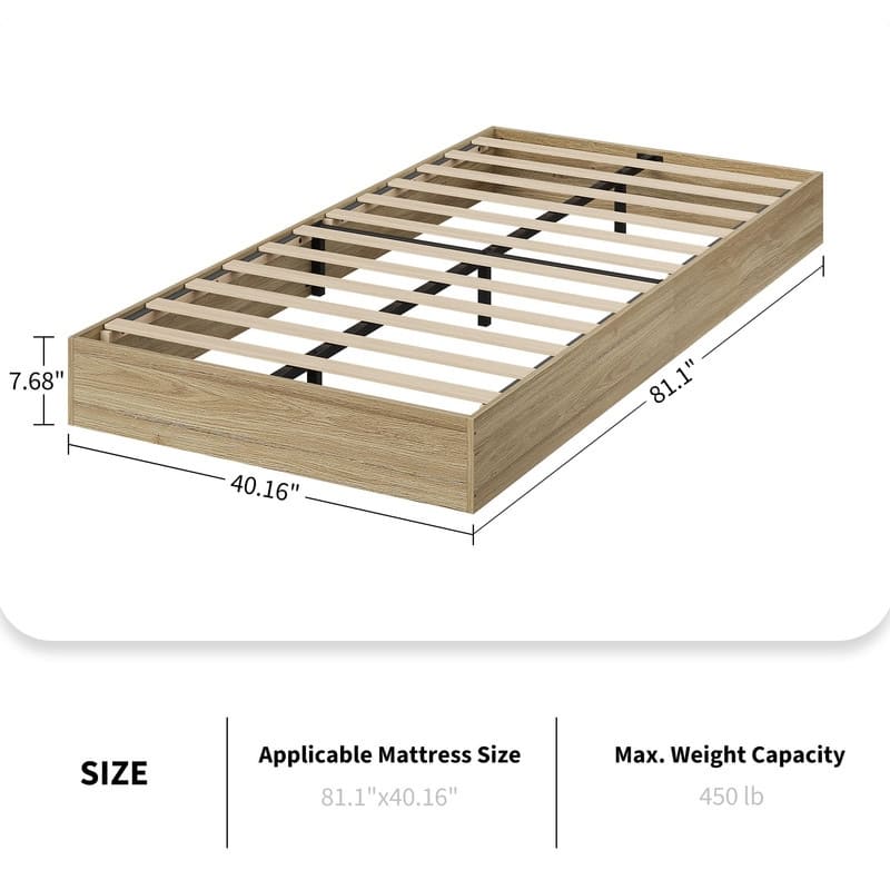 Modern Solid Wood Platform Bed Frame