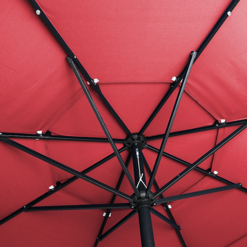Clihome 11-Ft Patio UV Protection Market Umbrella With LED Lights