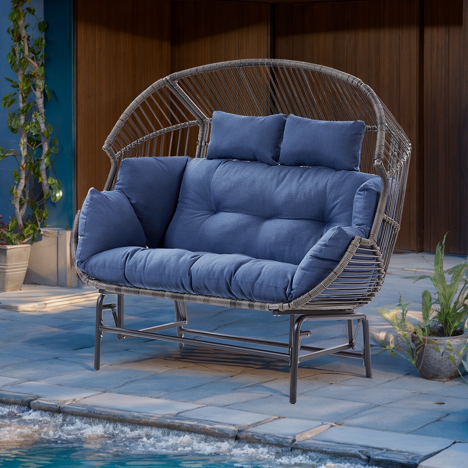 Outdoor double sale glider cushions