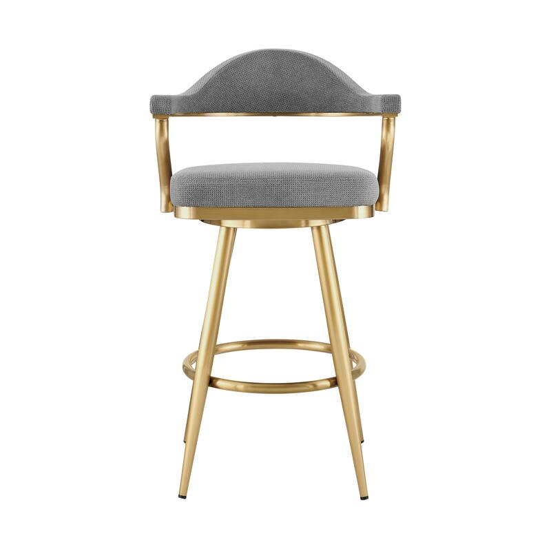 Justin Upholstered Bar or Counter Height Chair Swivel Barstool with Arms
