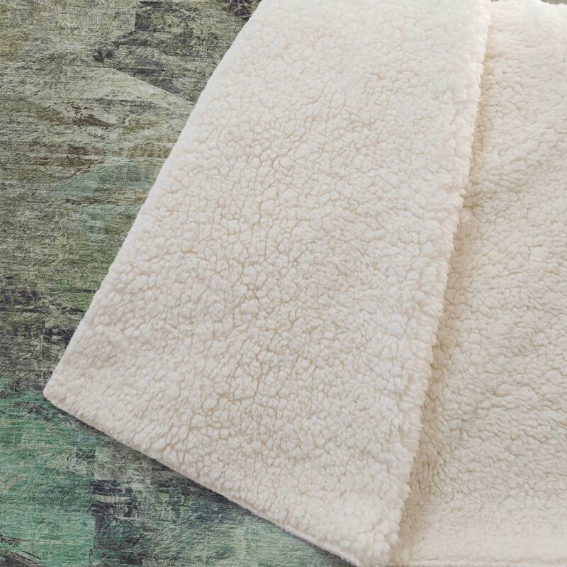 Premium Machine Washable Modern Abstract Sherpa Throw Blanket
