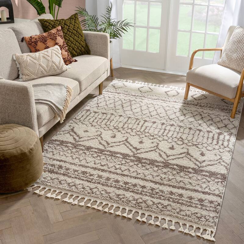 Well Woven Cabana Lyle Modern Tribal Shag Area Rug