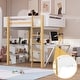 preview thumbnail 1 of 30, Full Size Loft Bed with Built-in Storage Cabinet, Cubes & Foldable Desk, Solid Wood Loft Bed Frame for Kids Teens Adults White