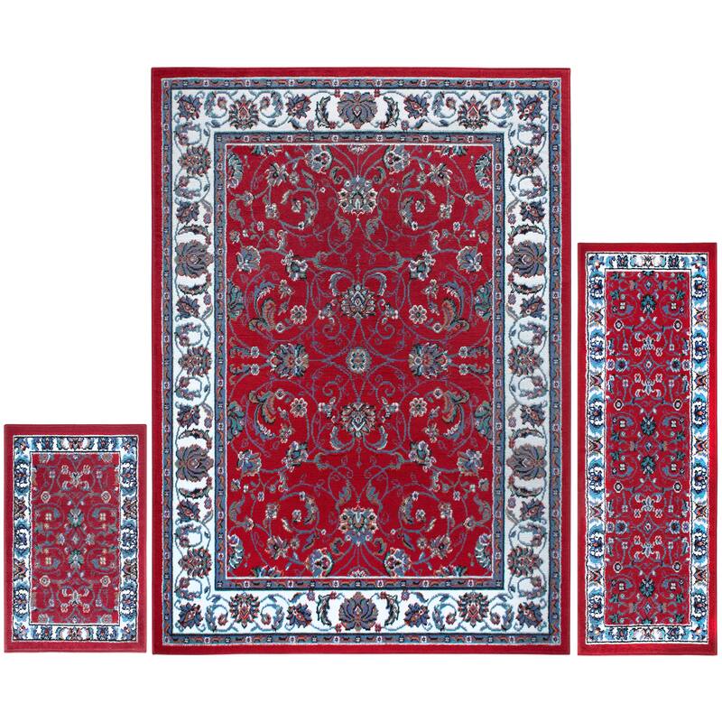 Home Dynamix Ariana Collection Traditional 3-Piece Area Rug (4'11"x6'11", 1'8"x4'11", 1'8"x2'8")