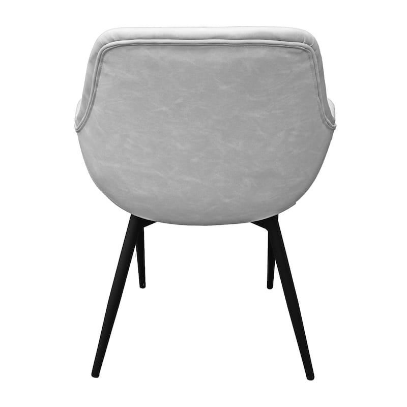Markley Leather Dining Chair with Iron Legs Set of 4 Modern Accent Armchair