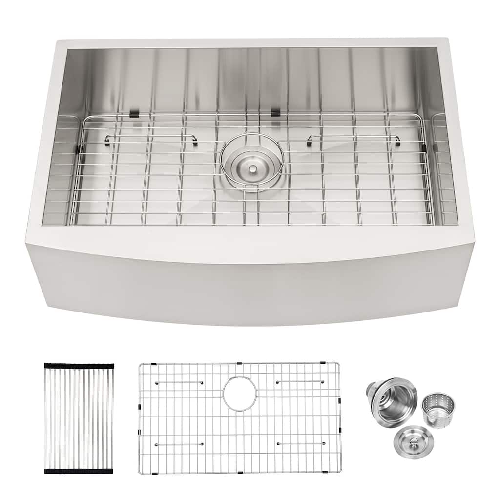 33 Inch Kitchen Sink Stainless Steel 18 gauge Apron Front Kitchen Sink - 33 x 20