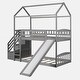 preview thumbnail 31 of 39, Twin Over Twin Bunk Bed with Slide, House Bed with Slide