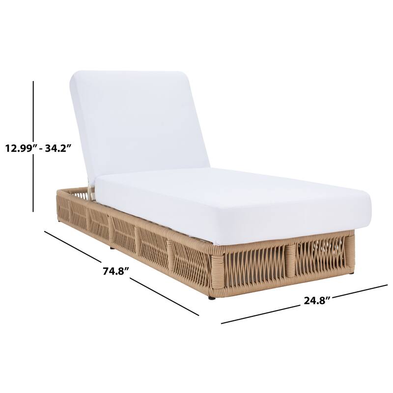 SAFAVIEH Outdoor Tinna Sun Lounger - 75"W x 25"D x 13"H