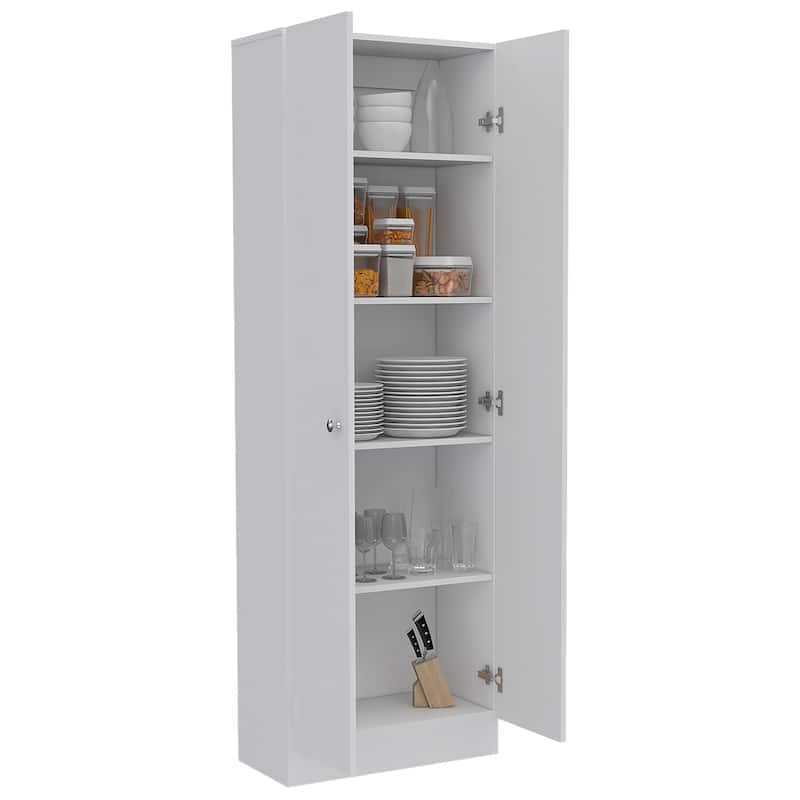 TUHOME Plymouth Multistorage Kitchen Cabinet with 5 Shelves