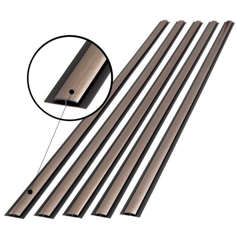 FASÄDE 47 in. Decorative Vinyl Divider Trim Brushed Nickel (5 Pack) - 5 Pack