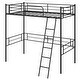 preview thumbnail 2 of 7, Black Metal Frame Twin Size Loft Bed with Ladder and Guardrails