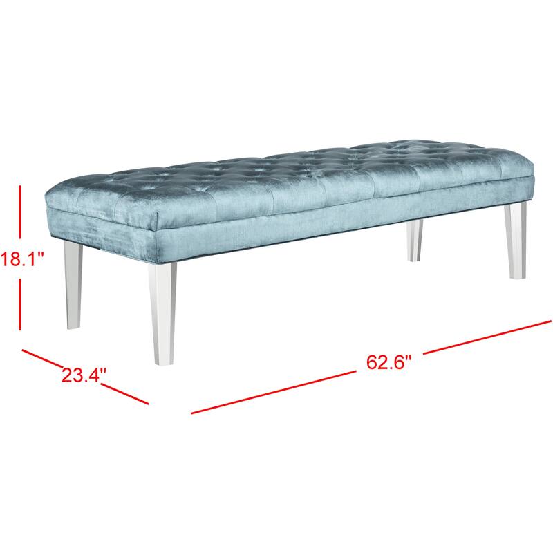 SAFAVIEH Jesica Acrylic Leg Bench - 62.6" x 23.4" x 18.1" - 63Wx23Dx18H