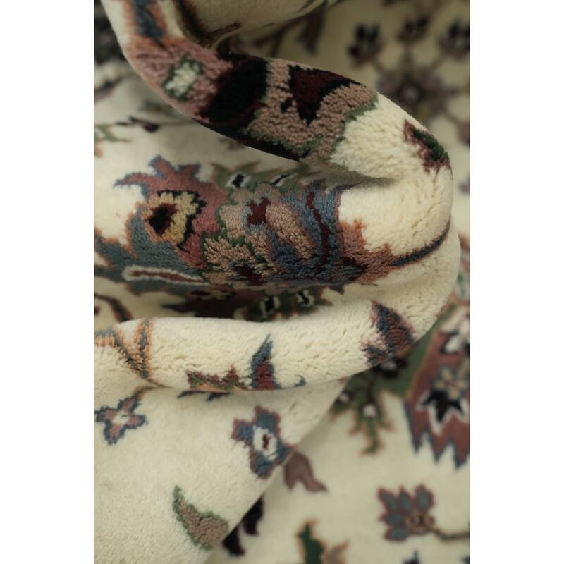 Hand Knotted Oriental 100% Wool Carpet Traditional Beige & Ivories Kashan Area Rug - 10' 1'' X 7' 9''