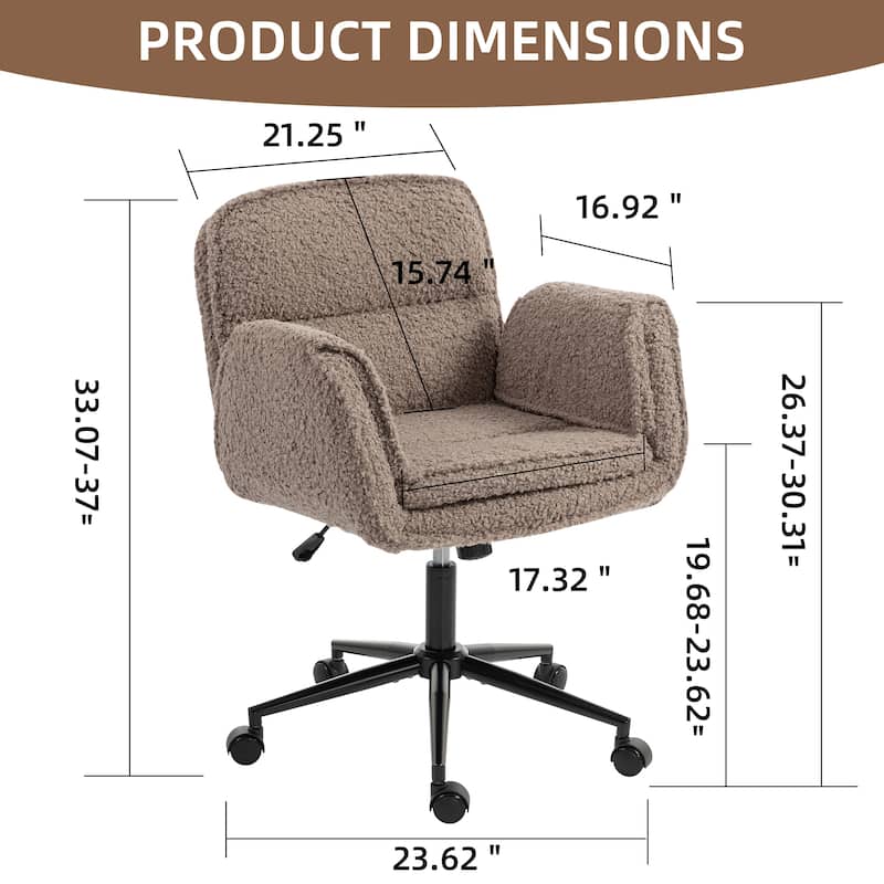 Criss Cross Chair with 5-Gear Adjustable Armrests & Wheels, Ergonomic Thickened Backrest Swivel Desk Chair for Home Office