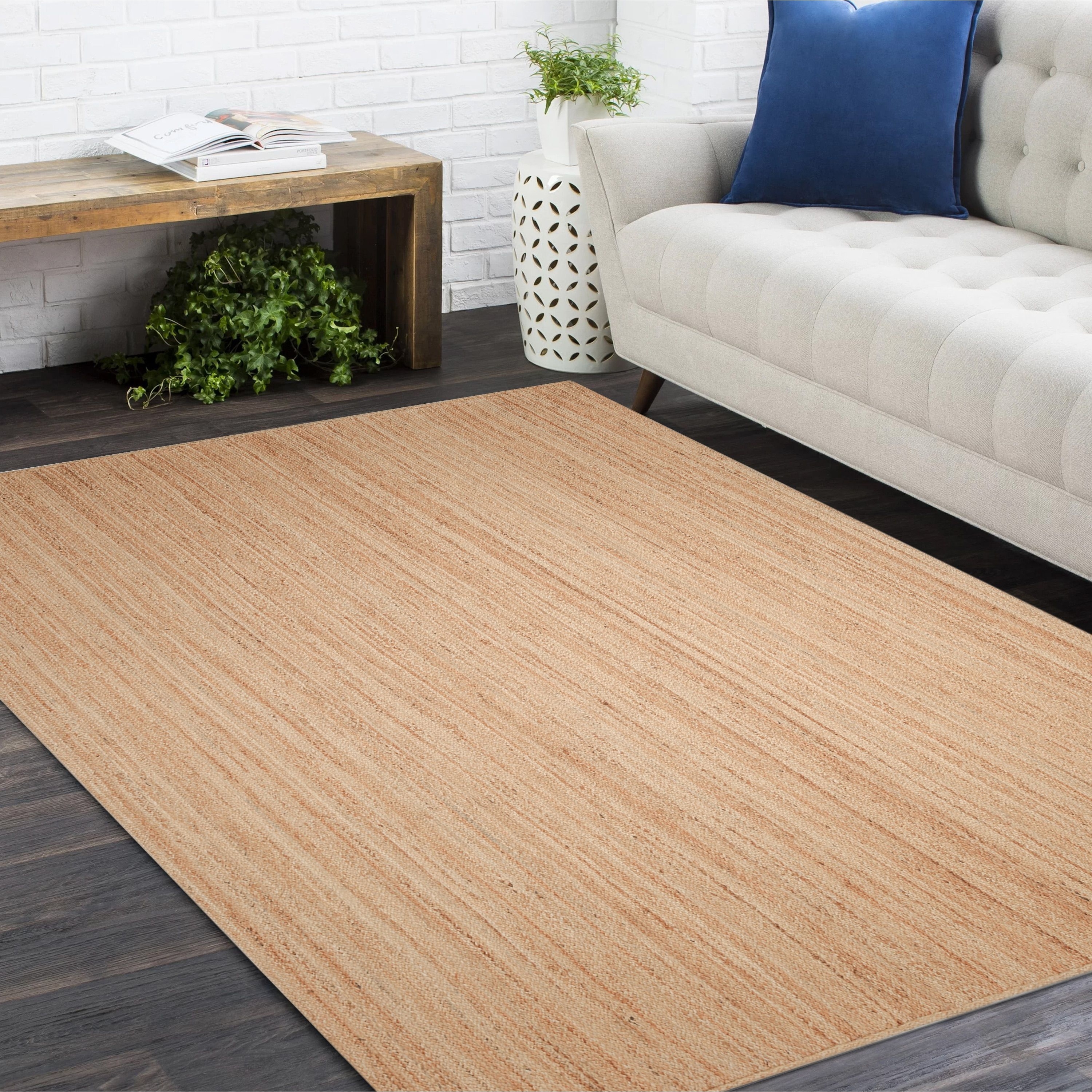 Overton Handmade Modern Contemporary Solid Area Rug