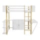 preview thumbnail 7 of 18, Multifunctional Design Loft Bed with Built-in Storage Cabinet and Cubes, Foldable Desk, Full Size, White
