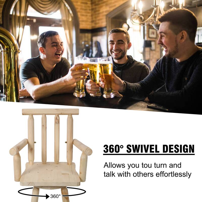 Rustic Bar Stool - Fir Wood Construction