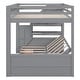 preview thumbnail 33 of 35, Full Over Full/Futon Bunk Bed w/ Stairs, Small Shelf & 3 Drawers, Bottom Bed can be Converted into Daybed, Convertible Bunk Bed