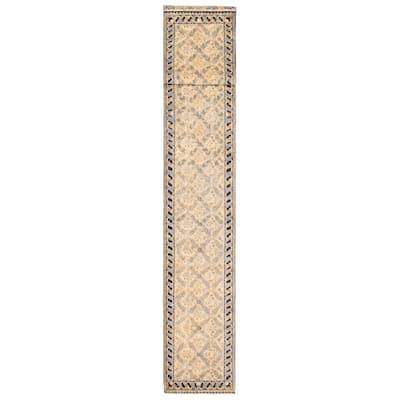 ECARPETGALLERY Hand-knotted Jamshidpour Khaki Wool Rug - 2'5 x 18'9