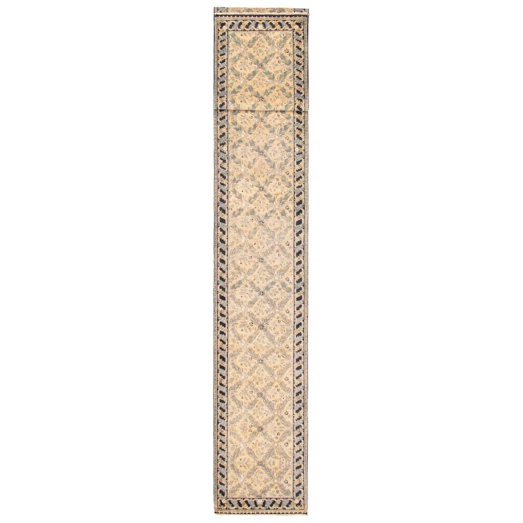 ECARPETGALLERY Hand-knotted Jamshidpour Khaki Wool Rug - 2'5 x 18'9