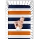 preview thumbnail 4 of 4, Sweet Jojo Designs Fitted Crib Sheet for the Navy Blue and Orange Stripe Collection