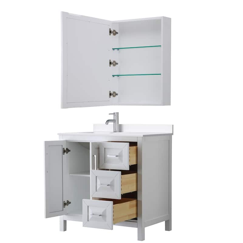 Wyndham Collection WCV252536S-QTZ-UNSMED Daria 36" Free Standing