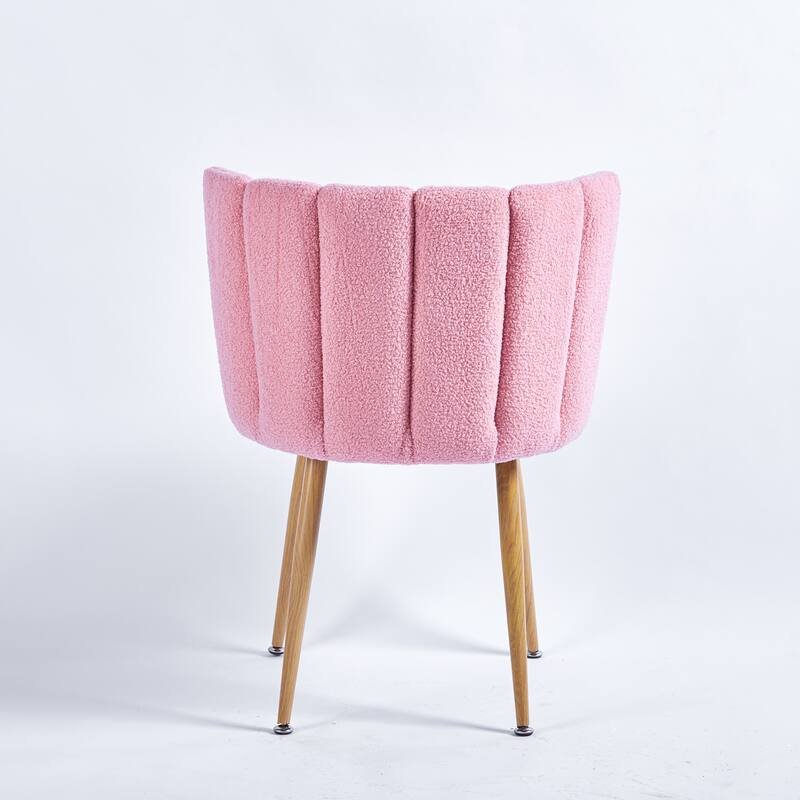 Fabric Dining Chairs Set of 2, Ergonomic Upholstered Kitchen Side Chairs, Accent Chairs with Curved Backrest & Metal Legs