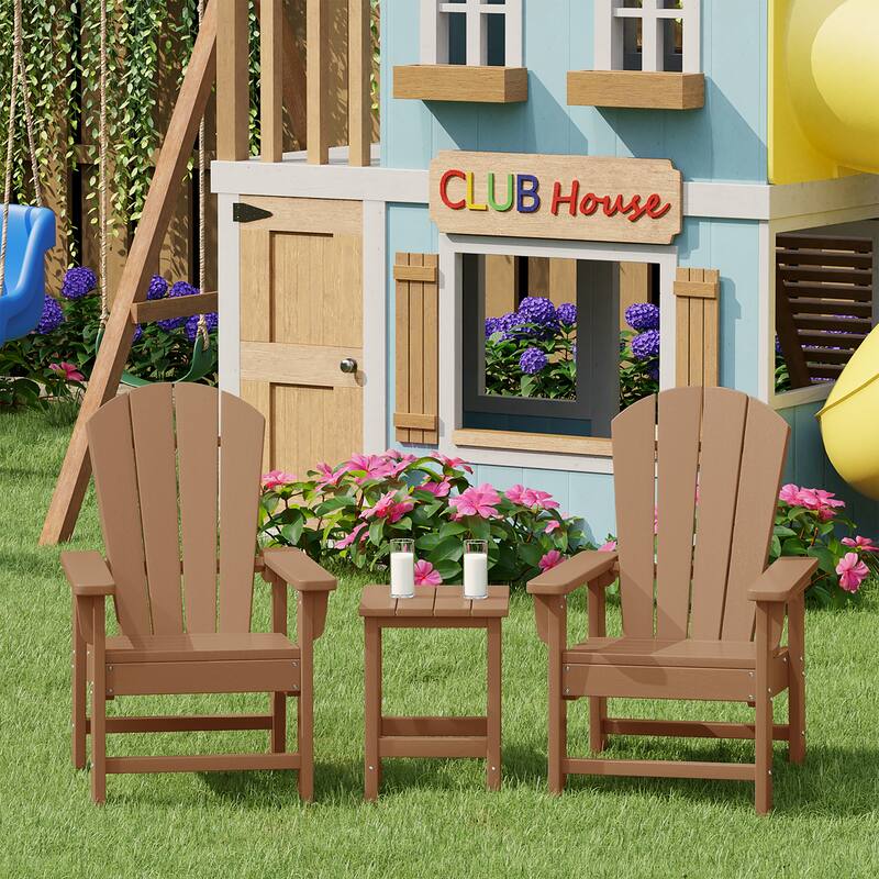Laguna Kids Outdoor Poly Adirondack Chair With Side Table 3-Piece Set