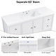 preview thumbnail 7 of 35, Christopher Knight Home - Modern 60-Inch Bathroom Vanity with Separate Sink and Soft-Close Storage