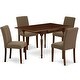 preview thumbnail 17 of 15, East West Furniture Dover Dining Room Chairs with Wood Seat - Finished in Mahogany (Set of 2)