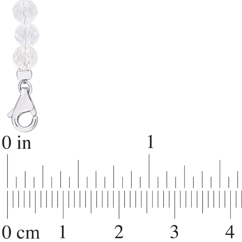 Miadora 6 1/2ct TGW White Topaz Facetted Bead Bracelet in Sterling Silver-725+1 in