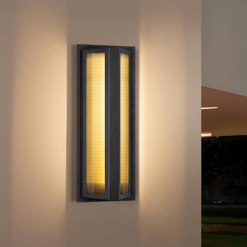 Modern 1-Light Outdoor Waterproof Wall Light Sconce for Porch - Black&Gold