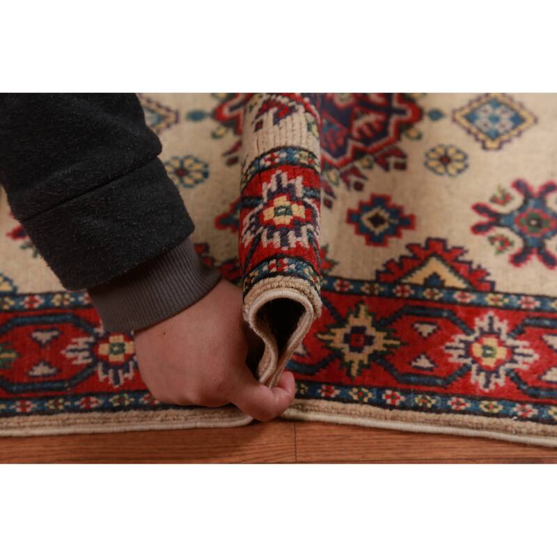 Traditional Kazak Rug Oriental Hand-Knotted Wool Carpet - 2'0"x 3'0"