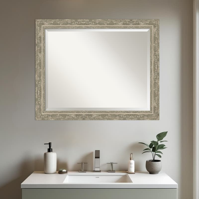 Filigree Beveled Framed Bathroom Vanity Wall Mirror