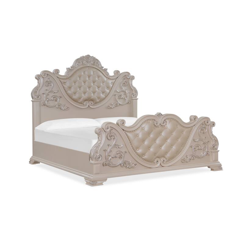Santa Monica White/Champagne/Pearl Bedroom Set