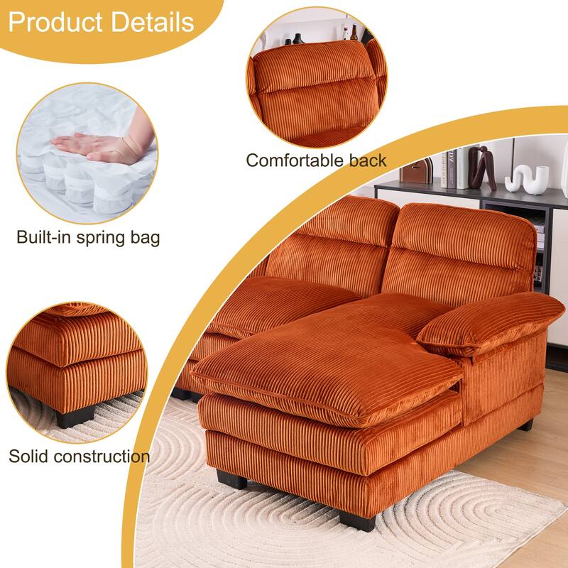 111.8" U-shaped profile sofa, including two single seats and two chaise