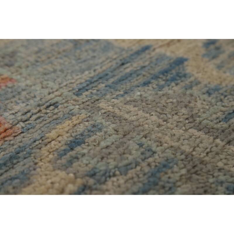 Vegetable Dye Oushak Turkish Area Rug Hand-Knotted Wool Carpet - 8'11"x 12'3"