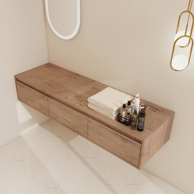 BNK 30/60 inch Floating Single/Double Sink Bathroom Vanity with Soft Close Drawer