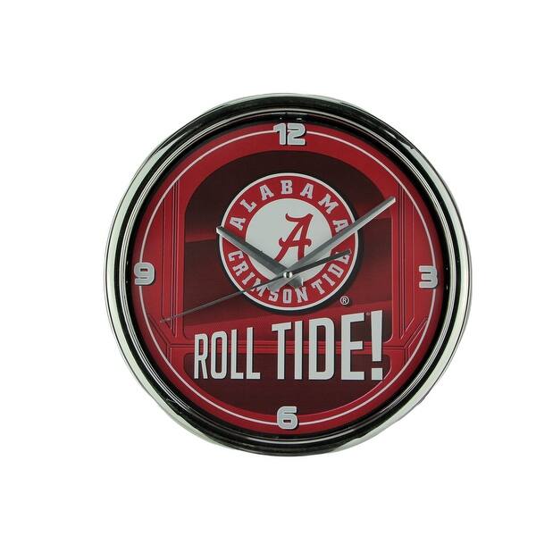 Shop University Of Alabama Crimson Tide Wall Clock Chrome Finished