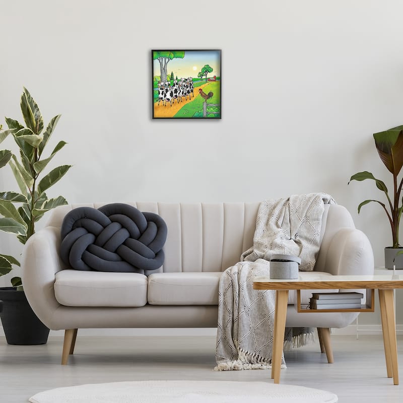 Stupell Funny Cows Come Home Framed Giclee Art Design By Roger Straub