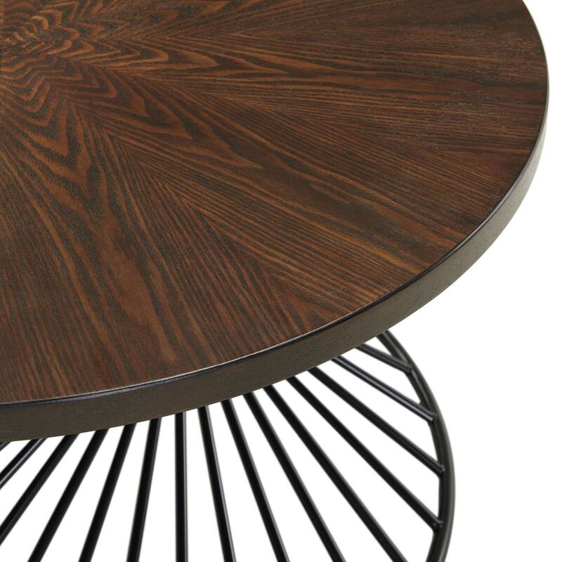 Modern Round End Table - Walnut Accent Table, Living Room Side Table, Small Space Decor - 24