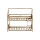 preview thumbnail 19 of 28, Twin over Twin Floor Bunk Bed,Rubber Wood House Shaped Bunk Bedframe