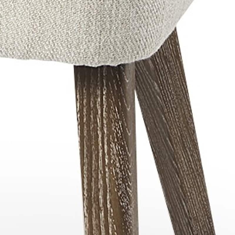 HomeRoots Ivory and Brown Mid Century Wingback Dining Chair - 25" W x 32" H x 22" D