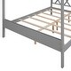 preview thumbnail 62 of 65, Wood Playhouse Bed wSemi-enclosed Roof, Headboard, Footboard Storage