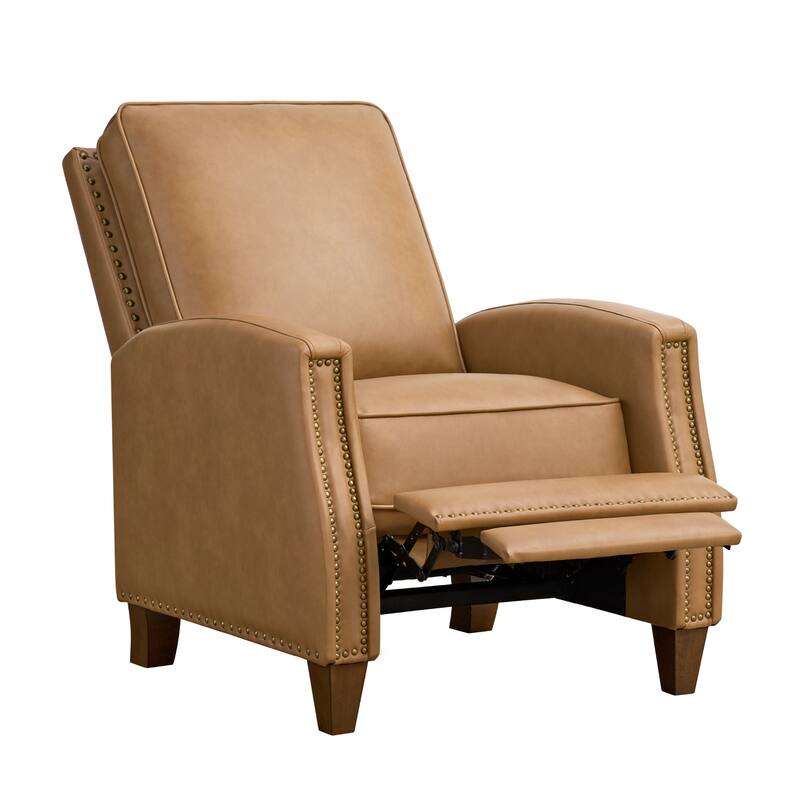 Spruce & Spring Alston Push Back Recliner Chair with Nailhead Trims for Living Room