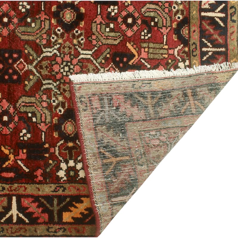Fine Vintage Distressed Sindbad Red/Charcoal Runner - 3'2" x 9'6"