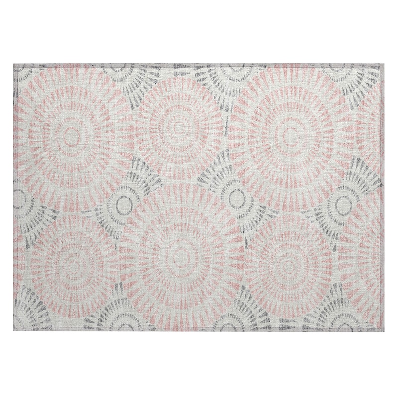 Machine Washable Indoor/ Outdoor Chantille Modern Burst Rug