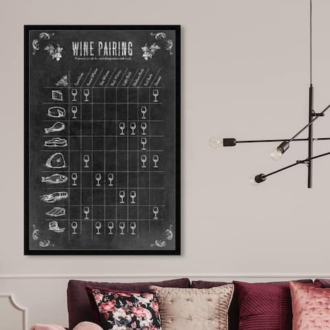 Oliver Gal 'Wine Pairing Guide' Drinks and Spirits Framed Wall Art Prints Wine - Black, White