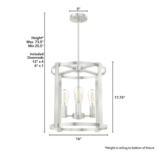 Hunter 16" Astwood 4 Light Chandelier, Kitchen Island, Dining Room, Entry - Contemporary, Transitional, Art-Deco